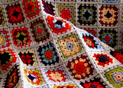 China Softer Crochet Floral Baby Blanket Square Dobby Style Handmade Blankets For Babies for sale