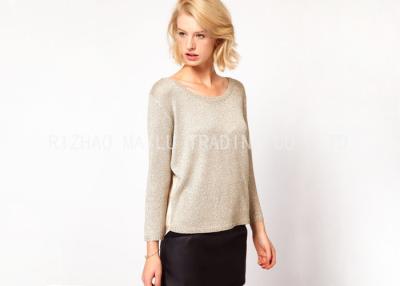 Chine Pull plat gris de Knit de cou de longue de douille robe faite main ronde de crochet pour l'hiver à vendre