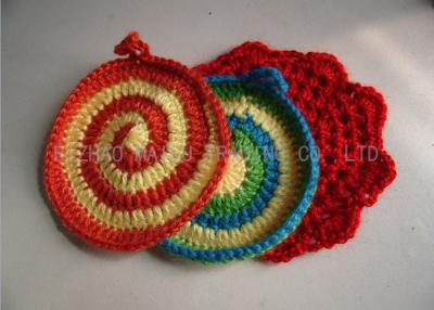 China Handmade Crochet Accessories , 100% Acrylic Full Color Kitchen Knitted Dishcloths for sale