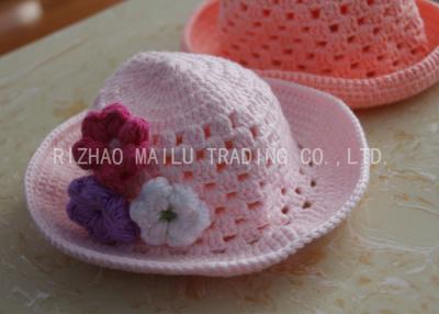 China Flat Circular Top Crochet Winter Hat Embossed Style Crochet Toddler Hat for sale