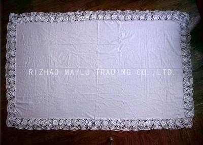 China Rectangular Crochet Table Cover Floral Maginal , Handmade Crochet Lace Tablecloth for sale