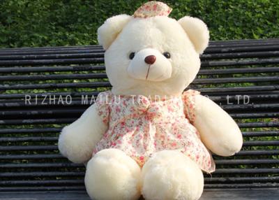 China White Bear Animal Plush Toys Lace Red Flower Dress Bows Kids Stuffed Toys for sale