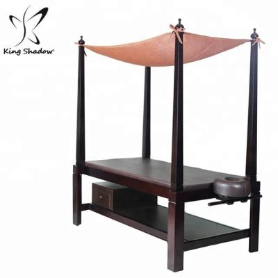 China Antique 5 Star Hotel Wooden Thorn Bali Bed VIP Spa Sauna Club Thai Massage Table for sale