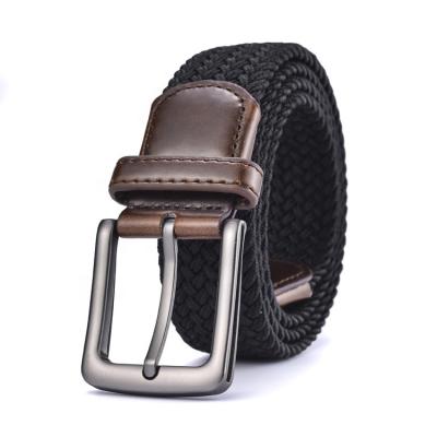 China Wholesale Pin Buckle Mens And Womens Elastic Strength Belt New Stretch Rubber Silk Woven Youth Pants Belt For Sale for sale