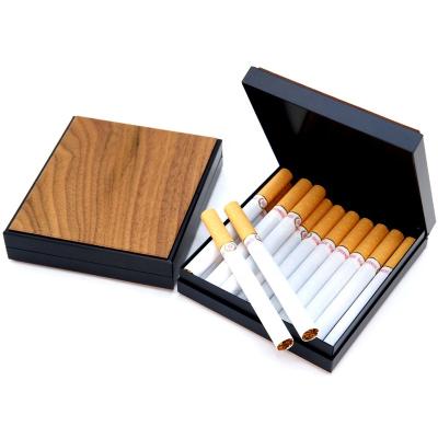 China Business/Desktop New Fashion Square Aluminum Wooden Cigarette Holder/20pcs Wooden Cigarette Box Cigarette Gift Holder for sale