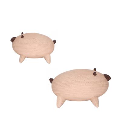 China Europe solid wood signed pig animal name with gift box for sale for sale