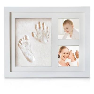 China Home Decoration Baby Hand&Foot Printing Hands Feet Cast Manufacturer Bebe Baby Photo Frame With Blanket Fingerprint Mud Set Baby Growth Memorial Gift for sale