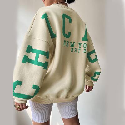 China Breathable Spring best-selling women's hoodies trendy sweatshirts Round Neck Letter printing Loose fit for sale