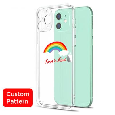 China Anti-drop For iphone 13 Custom Phone Case TPU Clear Case 1.5mm Thicken Cover Shockproof Silicone for sale