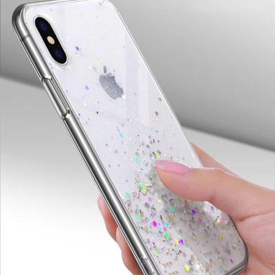 China Transparent Shockproof Soft Silicon Bling Glitter Phone Case For iPhone Phone Cover Capa for sale