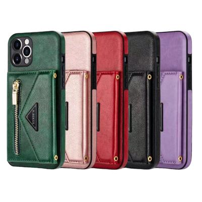 China Clear Anti-fall Leather Wallet Cell Phone Case For iPhone 11 12 13 Mini Plus Pro Max Phone Case Cover for sale