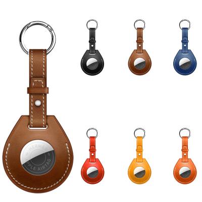 China high quality hot sale Key Ring Vegan Leather Airtags Case Anti-drop Bag Accessories GPS Air Tag Case Cover for sale