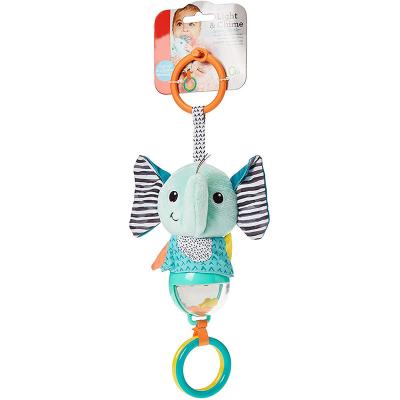 China Arrival Eco-Friendly Soft Rhino MINGJUN Animal Hand Bell Ratchets Plush Baby Infant Developmental Handle Toys Hot Sale Baby Toys With Teether for sale