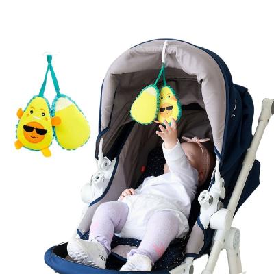 China 2021 Eco-friendly 0 Years Latest Fruit Expression Pear Cart Hanger Avocado Hutch Bell Baby Traction Bell Plush Stroller Crib Bell for sale