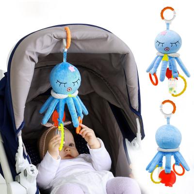 China 2021 Education Explosive New Product Baby Stroller Baby Ride Rattle Bed Bell Earlier Hanging Puzzle Soothe Octopus Doll Teether Toy for sale