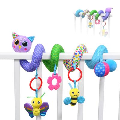 China Cute Earlier Spiral Travel Car Stroller Hutch Activity Style Education Toys Hanging Seat Baby Ratchets Toy Colorful for sale