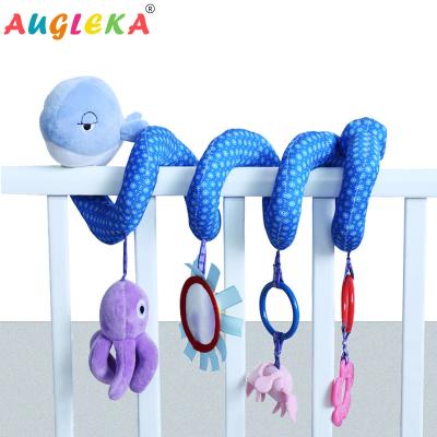 China Newborn Augleka Baby Plush Toy Music Bed Eco-Friendly Around Car Around Hanging Rattle Ride Safety Mirror 0-2 Years Old for sale