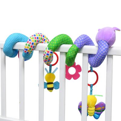 China 2021 NEW MINGJUN Eco-friendly Bed Around Travel Spiral Ride Seat Car Activity Stroller Hanging Toys Baby Ratchets Toy for sale