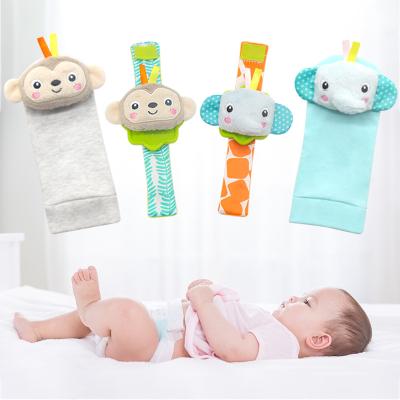 China Early Education Baby Kids Infant Socks Rattle Toys Wrist Rattle And Foot Bumps 0~24 Months for sale