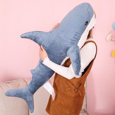 China MINGJUN Shark Pillow Plush Toy Great White Shark Doll Ragdoll Eco-friendly Simulation Net Red Doll for sale