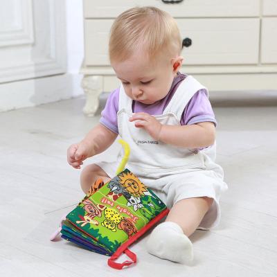 China Early Education Parent-child Puzzle Cloth Book Interactive Healthy Paper Rattle 0-36M Baby Early Learning Toy Tail Cloth Book for sale