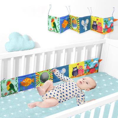 China Newbron Cloth Book Bumper Early Education Baby Toys Crib Infant Ratchets Knowledge Round Multi-touch Colorful Bed Bumper Baby Toys 0-12 Months for sale