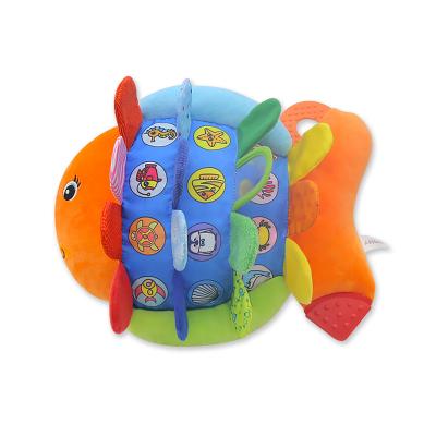 China 2021 NEW Eco-Friendly Soft Plush Toddler Colorful Rattle Plush Toy 3D Fish With Teether Baby Companion Toys for sale