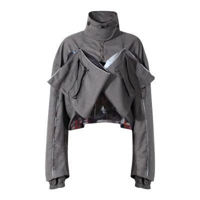 China Fashion New Arrival Winter Waterproof Jackets Short Coats Printing Pockets Splicing Bomber Jacket for sale