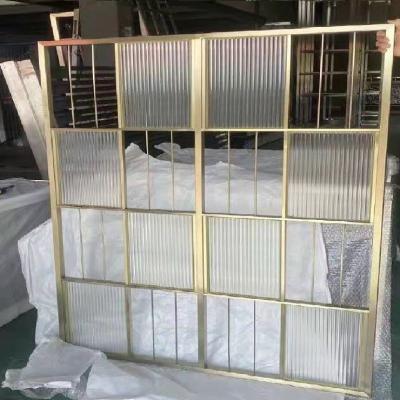 China Metal room soundproof interior sliding door room dividers frosted glass room dividers for sale