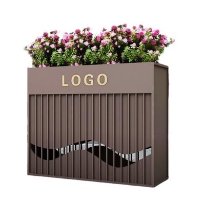 China Outdoor garden metal square flower pot in big size for sale