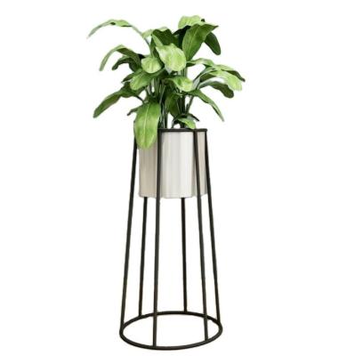 China Outdoor indoor metal planter stand with planter pot for sale