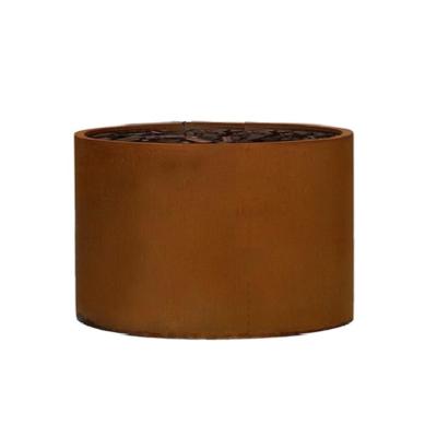 China Round corten steel flower planter metal durable flower pot for sale