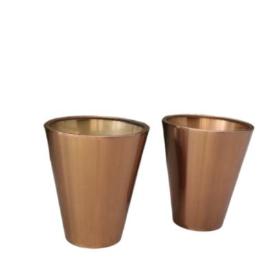 China Luxury outdoor golden flower planter large round garden flower pots for sale