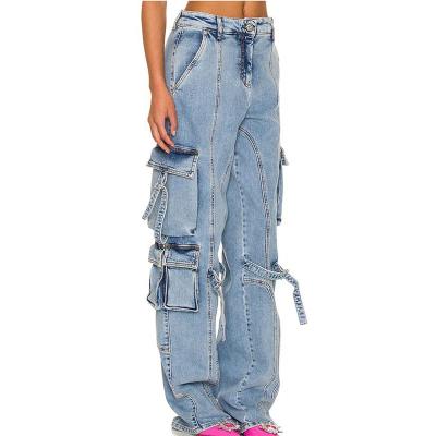 Китай Blue Zipper Fly Jeans Micro-elastic Pants продается