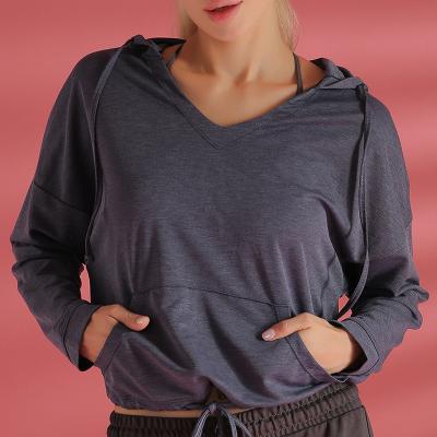 Chine T-shirt de sport avec fermeture à glissière à manches longues, manteau de yoga. à vendre