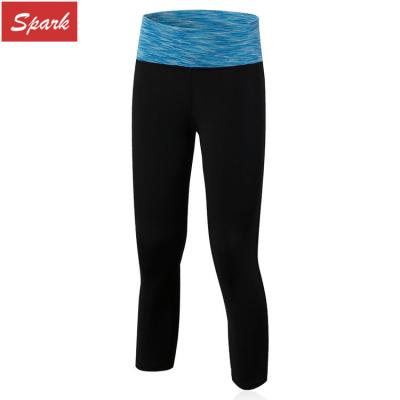 China Fitness Gym Slim Hollow Out Mesh Panel Cropped Leggings Track Pants for sale