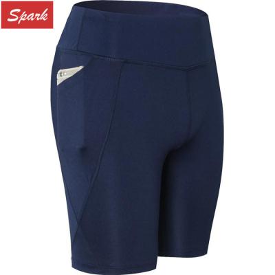 China Fünf Länge Hohe Taille Elastische Tasche Sport Gymnastik Frauen Shorts zu verkaufen