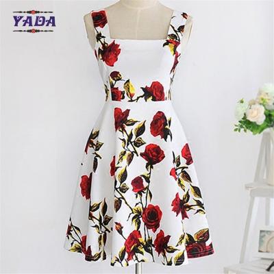 China Modas occidentales somera sombrilla floral casual de una pieza vestidos lindos vestidos occidentales para mujeres en venta