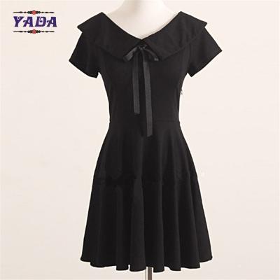 China Muestras de diseño de cuello de lolita de las damas de la fiesta de los patrones de ropa suelta camiseta de verano falda camiseta vestido de alta calidad en venta