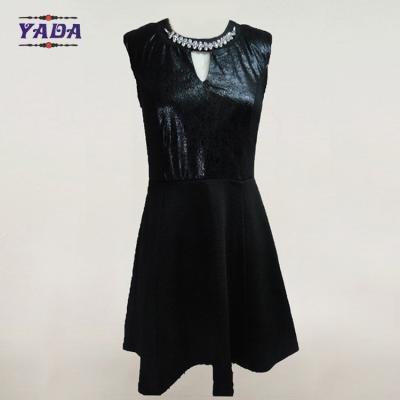 China Moda pu coquetel vestido feminino de verão sem mangas roupas de escritório mulheres uniformes com aplicativo de strass à venda