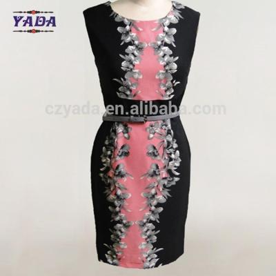 China Casual polyester spandex new design lady casual women's clothing print dress for women for sale