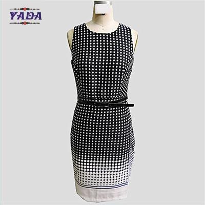 China Fashion sleeveless wave point ladies fashion casual women dresses knitted dress with high quality for sale