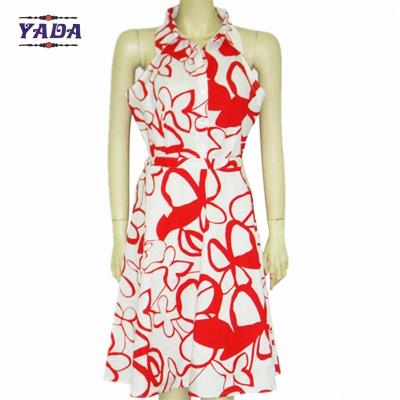 China Verano elegante sin mangas estilo caliente impresión vestidos de las niñas de las damas de las damas cena fiesta camiseta vestido a bajo precio en venta