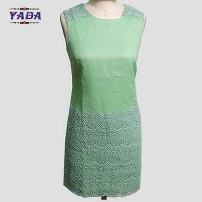 China High quality elegant sleeveless green girls a line skirt summer dress 2017 women dresses ladies with lace for sale