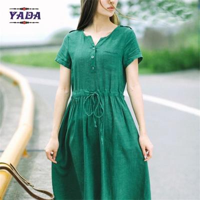 China Casual linnen zomer casual formele kantoorjurken designerjurk voor vrouwen Te koop