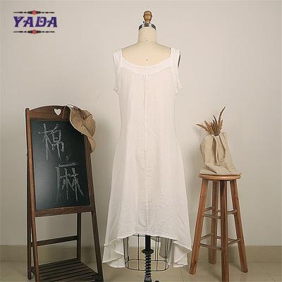 China Irregular women sleeveless one piece fashion boutique white dress China wholesale clothing with high quality for sale