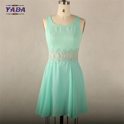 China Tejido de encaje de moda diseñador de verano fiesta de una pieza China mujer vestido de chiffon de gran tamaño con alta calidad en venta