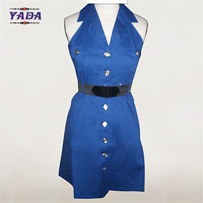 China Impressão de pescoço moderno camiseta de moda vestido designer vestidos apertados para algodão sem mangas corporativo à venda