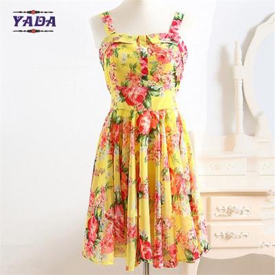 China Fashion floral printed club wear cute style ladies high fashion beach summer dress sale for sale