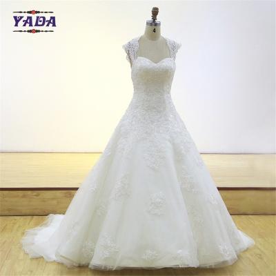 Cina Ultimo elegante V-collo senza schiena ricamo mullet vestito di lusso vintage pizzo abito da sposa in vendita